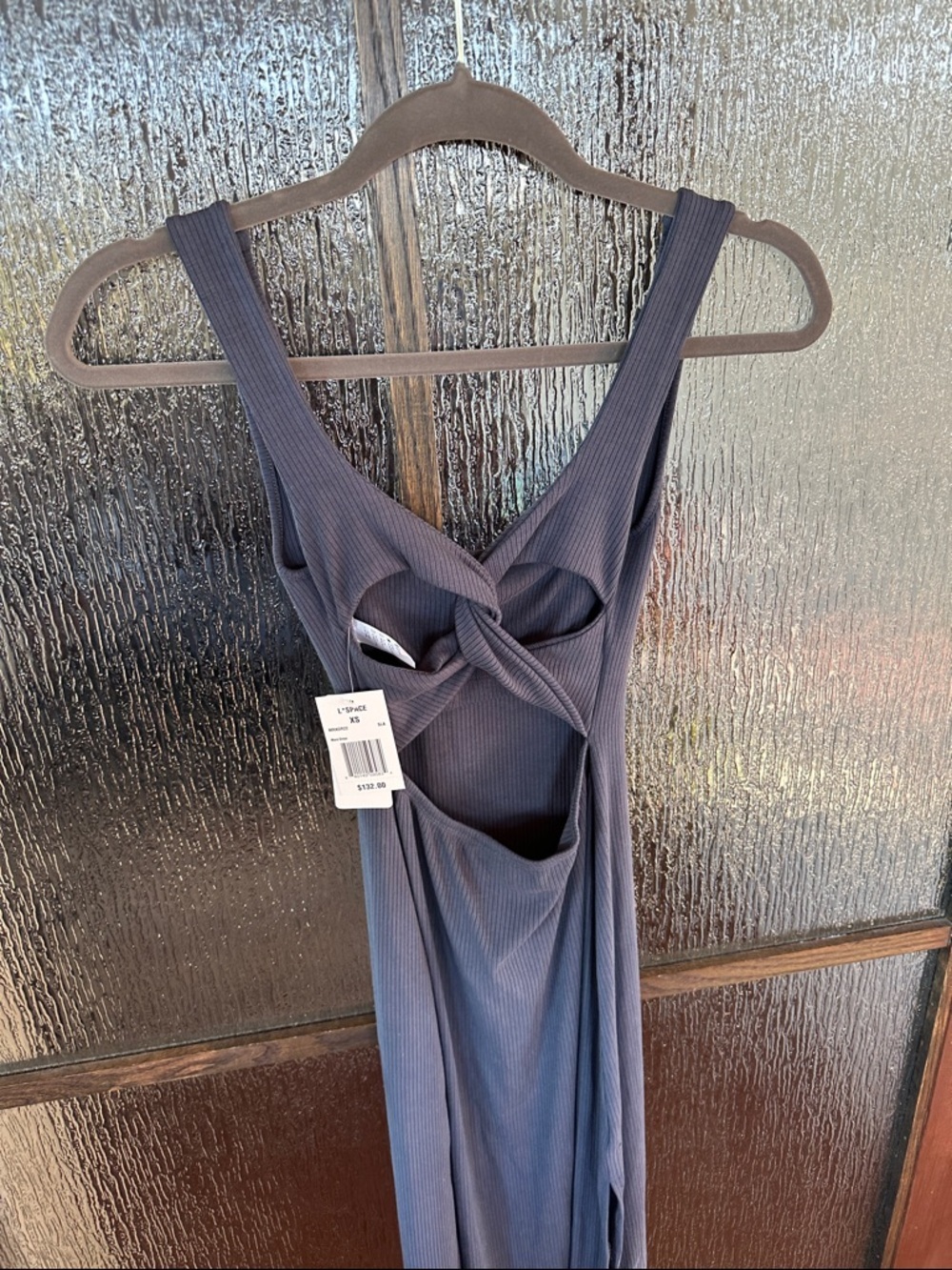 l*space Ribbed Scoop-Neck Maxi Dress - Slate Blue size XS NWT - Picture 5 of 7